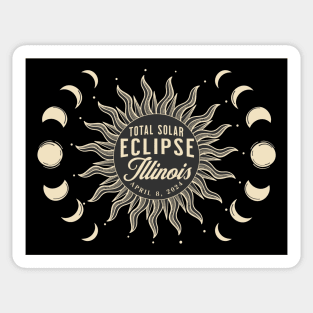 Total Solar Eclipse Illinois USA April 2024 Sticker